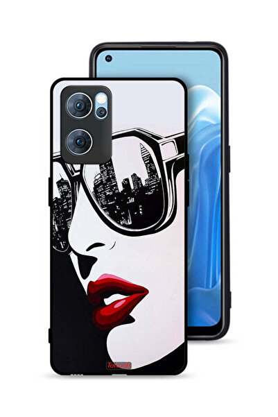 Tolwak غطاء حماية لهاتف Oppo Reno7 5G بتصميم وجه فتاة وفن تجريدي