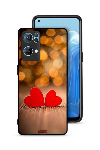 Tolwak غطاء حماية لهاتف Oppo Reno7 Pro 5G بتصميم قلبين جميلين