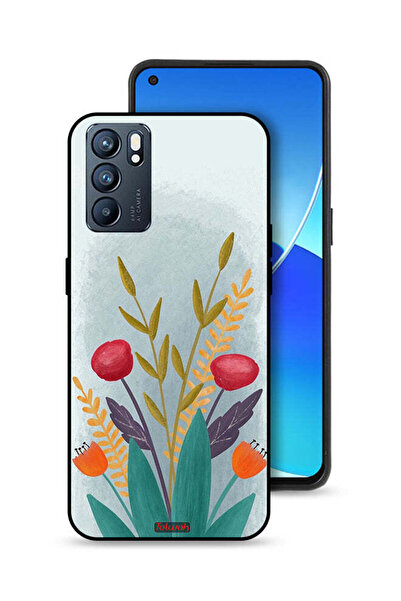 Tolwak غطاء حماية لهاتف Oppo Reno6 5G برسومات نباتية