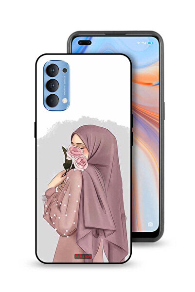Tolwak غطاء حماية لهاتف Oppo Reno4 4G برسومات فتاة تحمل ورودًا