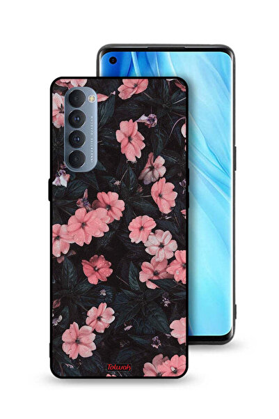 Tolwak غطاء حماية لهاتف Oppo Reno4 Pro 4G - لون الخوخ والورود الصغيرة