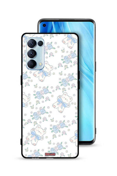 Tolwak غطاء حماية لهاتف Oppo Reno5 Pro 5G برسومات دب تيدي لطيف وزهور