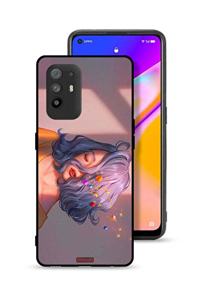 Tolwak Oppo A95 5G Protective Case Cover Girl And Space Art
