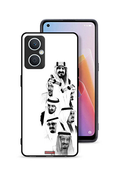 Tolwak غطاء حماية لهاتف Oppo A96 5G (الصين) - فن ملوك السعودية - أبيض وأسود