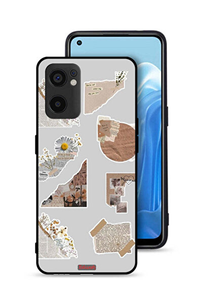 Tolwak غطاء حماية لهاتف Oppo Reno7 SE 5G مصنوع من قطع من الملصقات الورقية