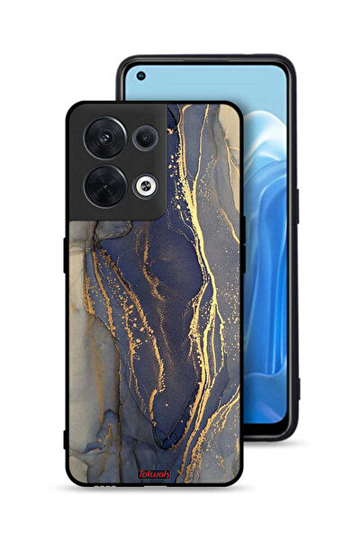 Tolwak غطاء حماية لهاتف Oppo Reno8 5G بنمط رخامي لامع