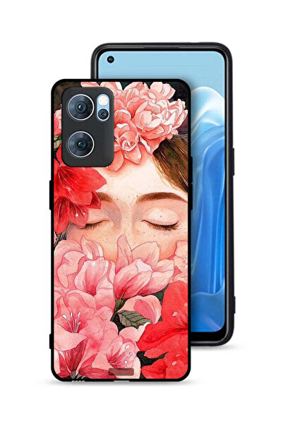Tolwak غطاء حماية لهاتف Oppo Reno7 5G، وجه فتاة مختبئة في فن الزهور