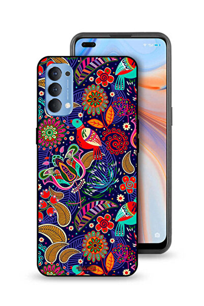 Tolwak غطاء حماية لهاتف Oppo Reno4 4G بنقشة طيور وزهور