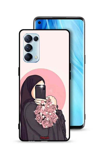Tolwak غطاء حماية Oppo Reno5 Pro 5G مع فن التقاط صور سيلفي أثناء حمل الزهور