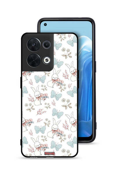 Tolwak غطاء حماية لهاتف Oppo Reno8 5G بطبعة أرنب وفراشات