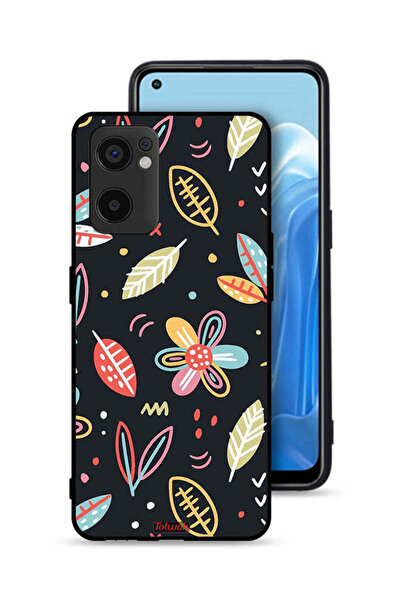 Tolwak غطاء حماية لهاتف Oppo Reno7 SE 5G بطبعة زهور وأوراق فنية تجريدية