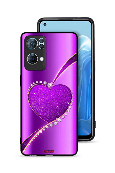 Tolwak غطاء حماية لهاتف Oppo Reno7 Pro 5G بتصميم قلب لامع