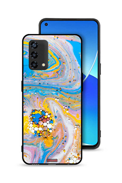 Tolwak غطاء حماية لهاتف Oppo Reno6 Lite بأحجار كريمة ملونة تجريدية