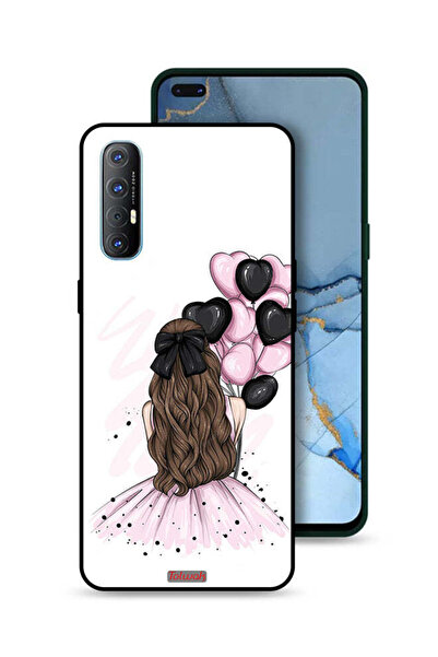Tolwak غطاء حماية لهاتف Oppo Reno3 Pro 4G بتصميم فتاة تحمل بالونات