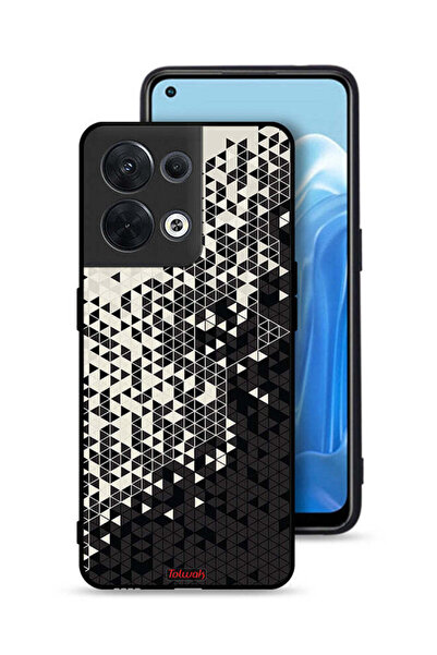 Tolwak غطاء حماية لهاتف Oppo Reno8 5G بنمط مثلث فني رقمي