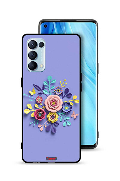 Tolwak غطاء حماية لهاتف Oppo Reno5 Pro 5G برسومات زهور فنية