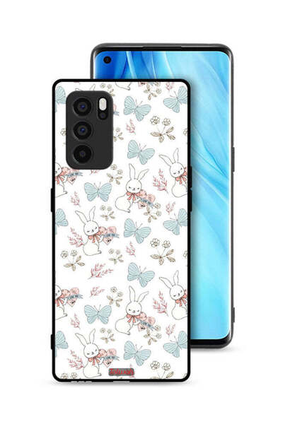 Tolwak غطاء حماية لهاتف Oppo Reno6 Pro 5G بطبعة أرنب وفراشات