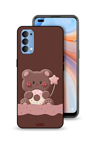 Tolwak غطاء حماية لهاتف Oppo Reno4 4G بطبعة دب دونات