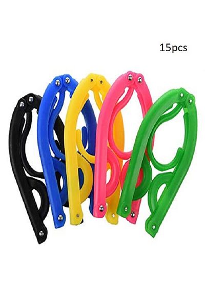 Generic 3 Pack 15 Pack Portable Folding Clothes Hangers by Kokis, Travel Accessories, Foldable Dry Clothes Hanger
