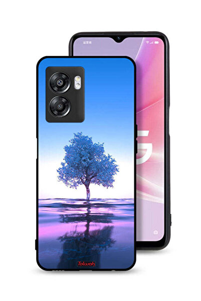 Tolwak غطاء حماية لهاتف OnePlus Nord N300 بتصميم شجرة نيون وانعكاس مائي فني رقمي