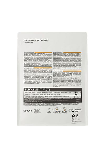 Ostrovit Creatine Monohydrate 500g, Orange