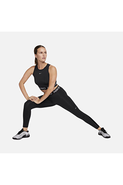 Nike Pro Mid-Rise 7/8 Shine Training Siyah Kadın Tayt
