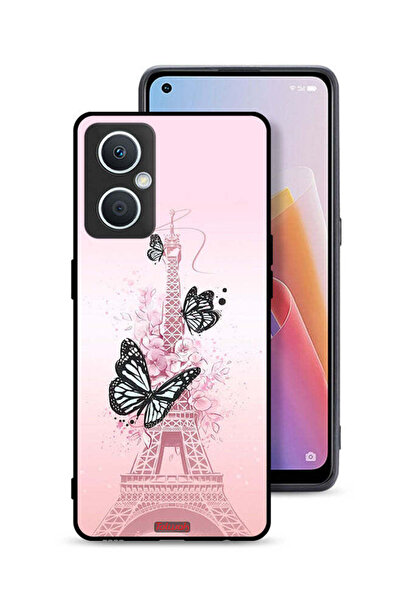 Tolwak غطاء حماية لهاتف Oppo A96 5G (الصين) بنقشة فراشات على برج إيفل