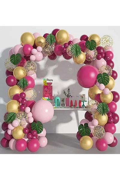 Baloane Vesele Birthday Balloon Arcade, Events 119 Pieces ARC89