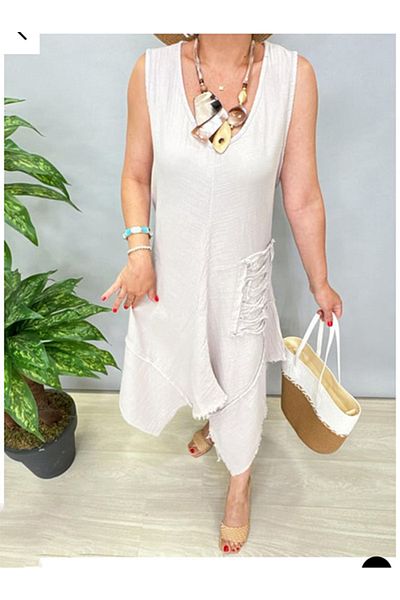 Büyük Hanım Asymmetrical Muslin Dress