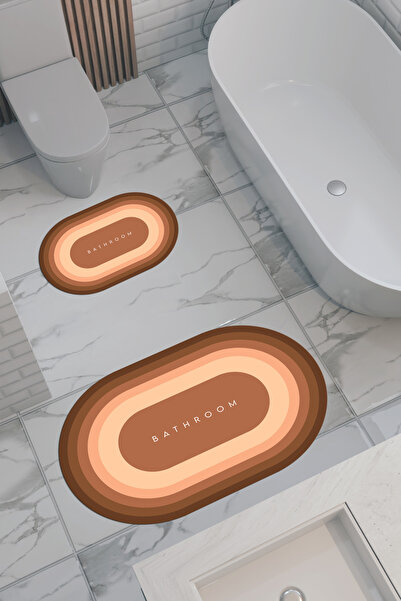 THEMODERNHANE سجادة حمام منقوشة صديقة للبيئة، قاعدة مضادة للانزلاق، آمنة للغس...