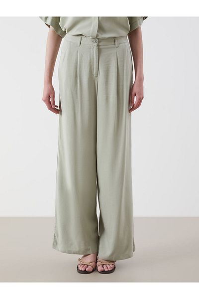 LC Waikiki New Season Wide Leg Linen Blend Women's Trousers - S5Ot52Z8