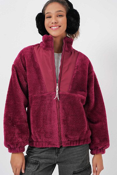 GABRİA Gabria Zippered Plush Coat
