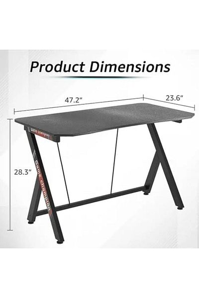AGD Gaming Desk 120cm, Home Computer Desk, Workstation with Carbon Fiber Surface, Gaming Table with