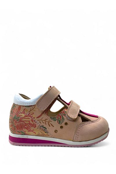 Tuğba Ortopedi 441 Orthopedic 100% Leather Baby Girl Powder Summer Corset Shoes