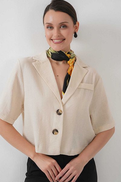 GABRİA Gabria Short Linen Jacket