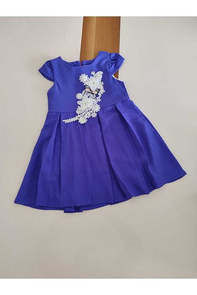 Özgem Kıds Butterfly and Lace Embroidered Sleeveless Summer Girl's Evening Dress