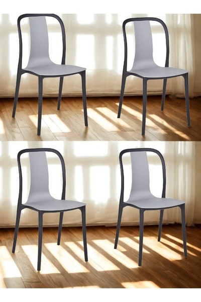 smart home طقم كراسي مفردة يتكزن من 4 كراسي من الفايبر بتصميم عصري وأرجل قوية...