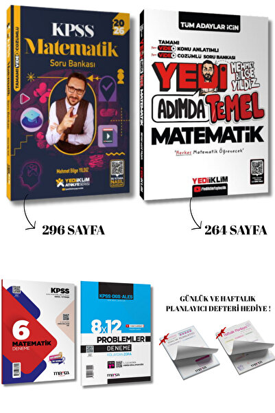Yediiklim Yayınları 2026 KPSS Atölye Matematik Video Çözümlü Soru Bankası + Y...