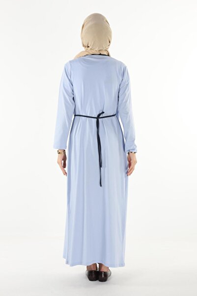 Plistre 1998_Πρακτικό πλαϊνό δεμένο διπλό με ζώνη 100% βαμβακερό ύφασμα Hijab Prayer Dress