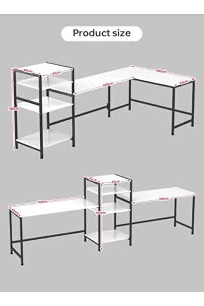 AGD Computer and Gaming Workstation, Adjustable Design, Fits Two Persons, White Color