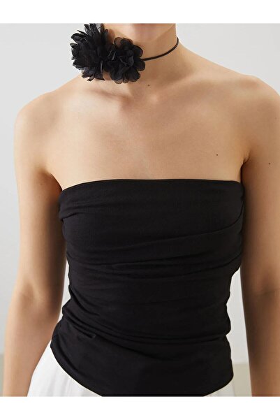 LC Waikiki Xside Strapless Neckline Gather Detailed Crop (S5)