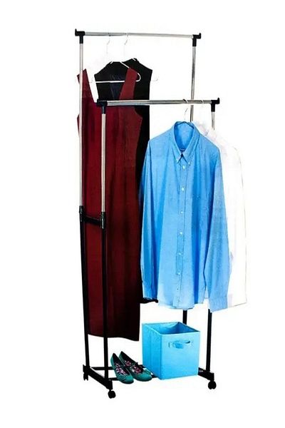 Generic Steel clothes stand with moving wheels that can be placed in a small space in rooms