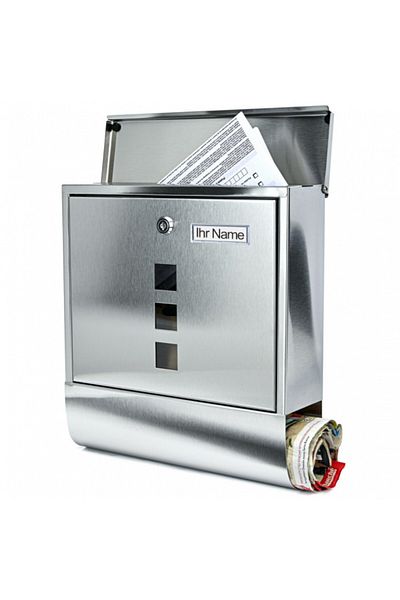 ORYX Stainless Steel Mailbox with Additional Newspaper Holder SN3631