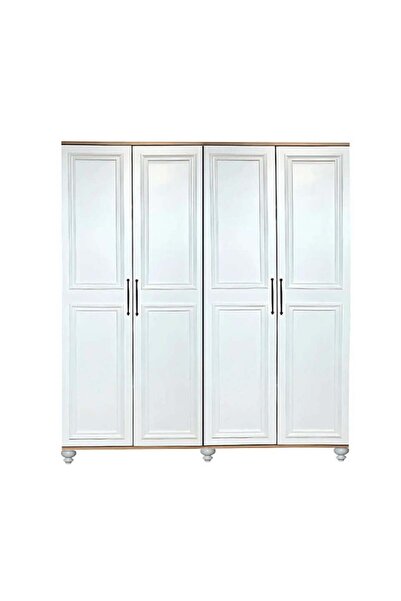 arionkids Sicilya Dolap 4 Kapaklı-Çekmeceli | %100 MDF | REHAU Kapaklı | Çekmeceli | Ağaç Ayaklı