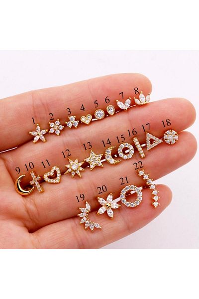 Choice 1 GOID Fashion 316 Stainless Steel Mini Zircon Cartilage Piercing Stud Earring For Women Helix Tragu