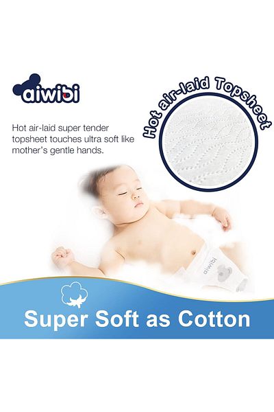 Aiwibi Ultra-Thin Premium Baby Diaper, Super Soft and Ultra Thin, Anti-irritation Baby Nappy Diapers