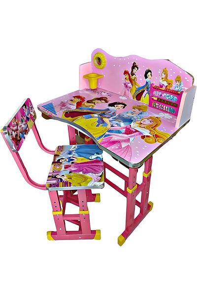 AGD Height Adjustable Kids Learning Desk Study Table Chair Study Table for Kids 2-11 Years Old (Pink