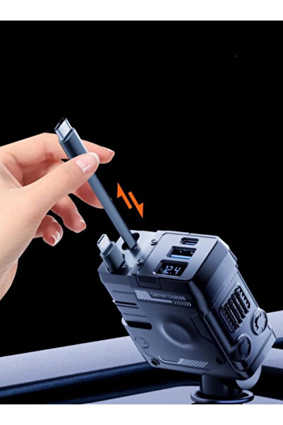 Protonust 66W Dijital Ekran Usb C Type-C Araç Şarj Aleti 4'ü 1 Arada Araç Çakmaklık Hızlı Şarj