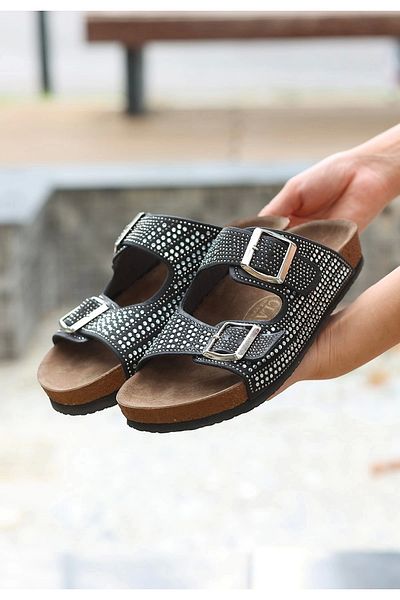 7Erbilden Monte black nubuck beaded slippers