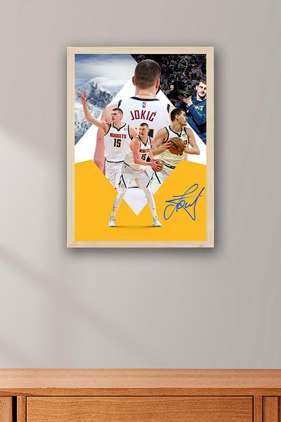 Saturn Pictură înrămată Nikola Jokic - Pictură poster NBA de baschet